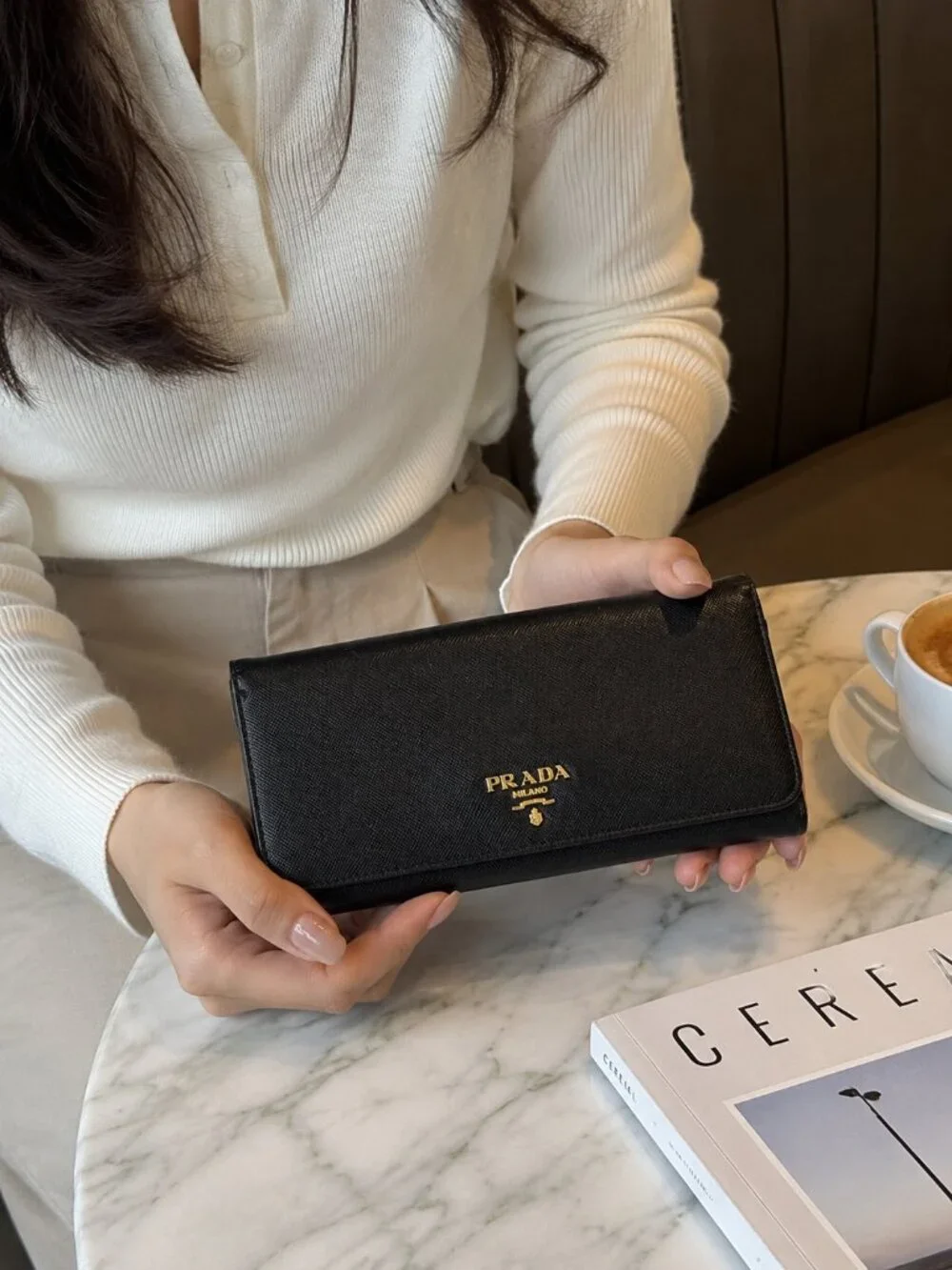 Prada Saffiano Leather Continental Wallet